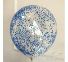 Латексна кулька 30 см. із блакитними пінопластовими кульками