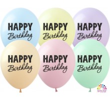 Латексна кулька Art Show Happy Birthday (1 ст.) 100 шт. макарун 12"