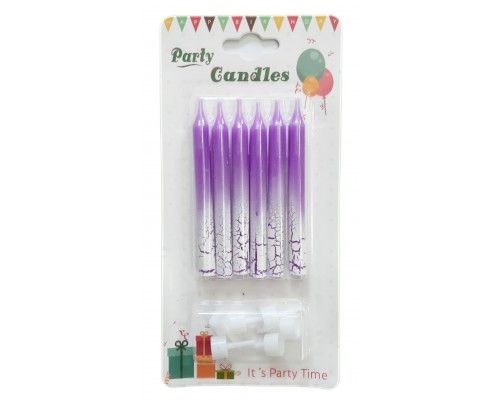 Свічки в торт олівець мармур фіолетовий (6 шт.) ☆