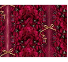 Пакувальний папір (5 листів) "Бордові троянди, золотий бантик" (70*100 см)