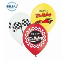 Латексна кулька BelBal "Happy birthday Формула 1" 25 шт.