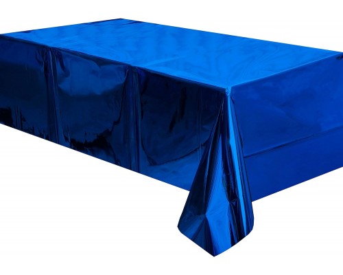Скатертина одноразова металізованна синя, розмір 137*183 см