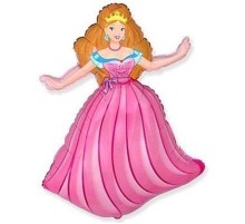 Фольгированный шар фигура Flexmetal "Принцесса розовая" 91см