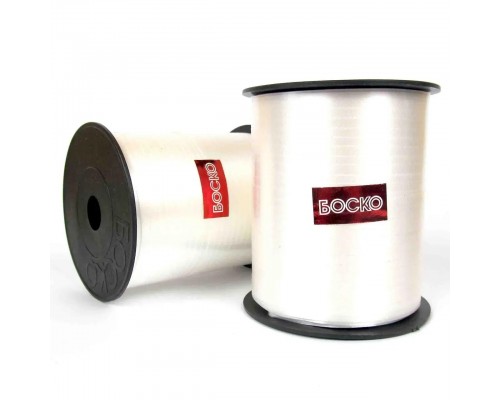Лента-тесьма для шаров "Боско" - белая 0.5 см (225 м)