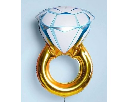 Фольгированный Шар-Фигура Grabo «Обручальное кольцо золото» 79 см