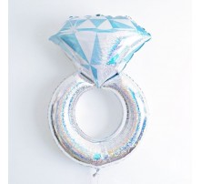 Фольгированный Шар-Фигура Grabo «Обручальное кольцо серебро» 79 см