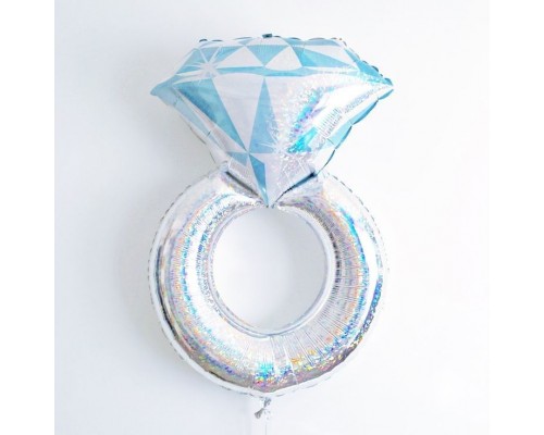 Фольгированный Шар-Фигура Grabo «Обручальное кольцо серебро» 79 см