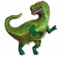 Фольгированный шар фигура Flexmetal «Тиранозавр зеленый» 84 см