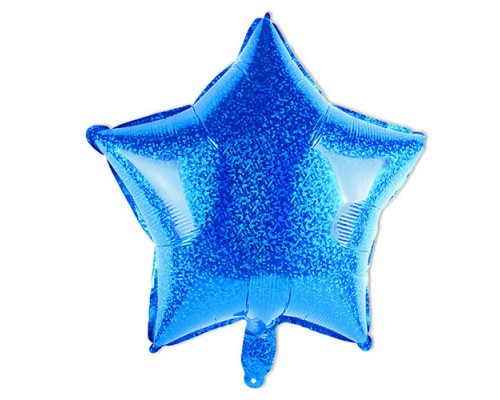 Фольгированный Шар Китай «Звезда голограмма» синий 18`  АКЦІЯ