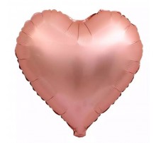 Фольгированное Сердце Китай сатин "Розовое золото" 18'