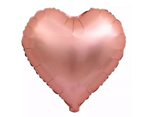 Фольгированное Сердце Китай сатин "Розовое золото" 18'