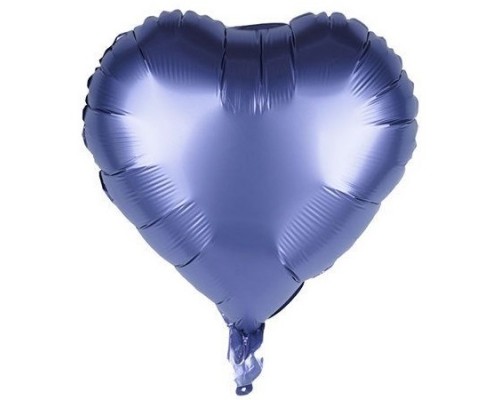 Фольгированное Сердце Китай сатин "Синее" 18'