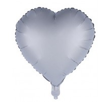 Фольгированное Сердце Китай сатин "Серебро" 18'