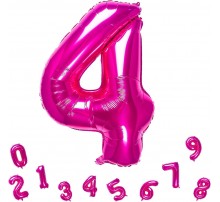 Фольгована цифра Китай (60 см) - "4" (рожева) АКЦІЯ
