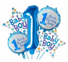 Набор Фольгированных Шаров (Китай) "First Birthday Boy" 1-голубая АКЦІЯ