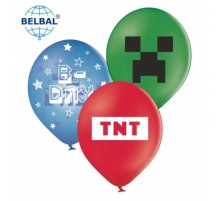 Латексні кульки Belbal Minekraft 3 кульки 30 см 12" (25 шт.)