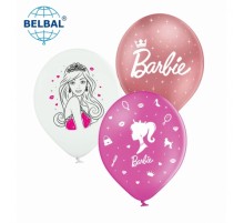 Латексні кульки Belbal Лялечка Барбі, мікс, хром рожевий, білий, рожевий 30 см 12" (25 шт.)