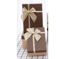 Коробка подарункова картон Шоколад та бант кава з молоком (набор 3 шт.) M середня