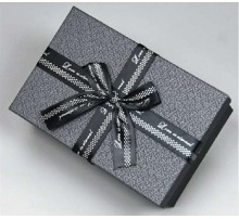 Коробка подарункова картон Чорний блиск (набор 3 шт.) M середня
