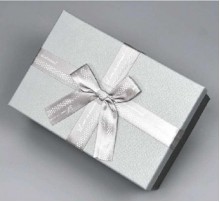 Коробка подарункова картон Сірий блиск (набор 3 шт.) M середня