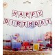 Вивіска Прапорці "Happy Birthday голограмна рамка" - рожевий АКЦІЯ