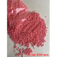 Пінопластова гранула рожева, 2-4 мм., мілка, об'єм 500 мл.  15 грамм