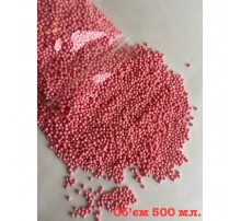 Пінопластова гранула рожева, 2-4 мм., мілка, об'єм 500 мл.  15 грамм