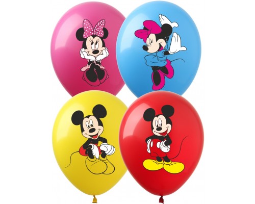 Латексна кулька Арт-SHOW "Міккі та Мінні" 12' (1 ст. 5 кольорів)