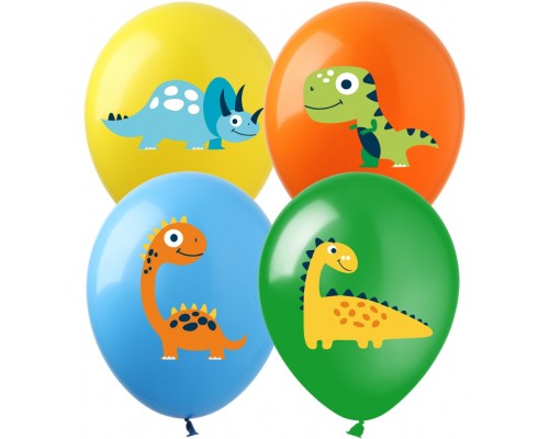 Латексна кулька Арт-SHOW "Динозаврики" 12' (1 ст. 5 кольорів)