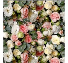 Пакувальний папір (5 листів) "Ніжно рожеві рози троянди" (70*100 см)