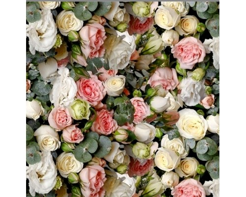 Пакувальний папір (5 листів) "Ніжно рожеві рози троянди" (70*100 см)