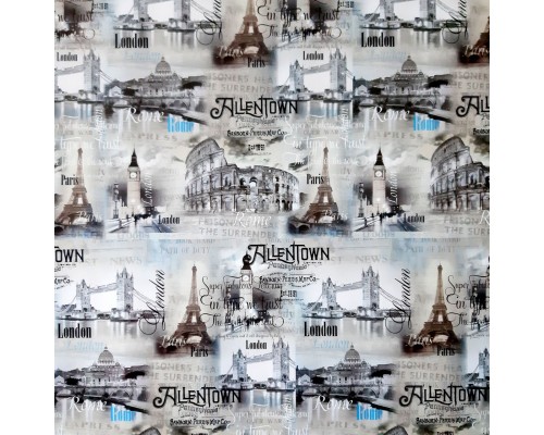 Пакувальний папір (5 листів) "Лондон, Париж, Італія" (70*100 см)