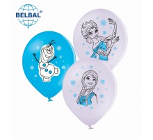 Латексні кульки Belbal Ельза та Анна, мікс, білий, блакитний 30 см 12" (25 шт.)